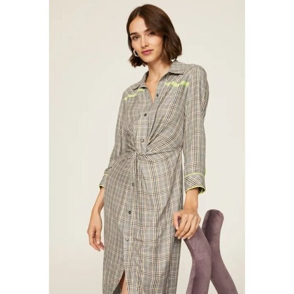 Le Superbe To-A-T Boyfriend Baller Midi Shirt Dress Black Grey Neon Womens Size - Picture 8 of 16